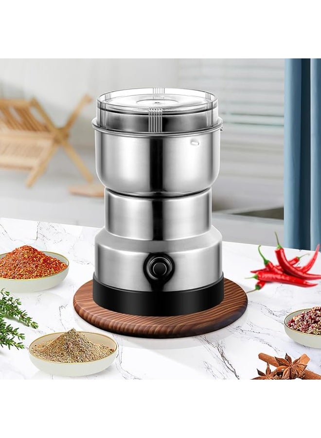 Electric Coffee Grinder: Versatile stainless steel grinder for seeds, spices, herbs, and nuts - includes a transparent lid, 50g - Image 4
